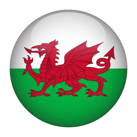 Wales 3D Rounded Flag with Transparent Background 15272133 PNG