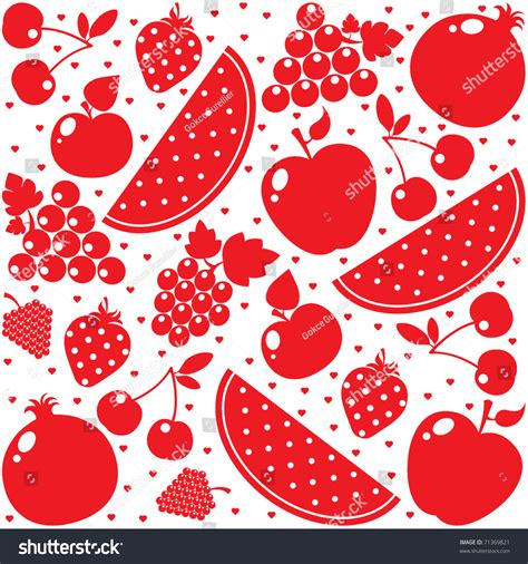 Vector Red Fruits Background Stock Vector (Royalty Free) 71369821 ...