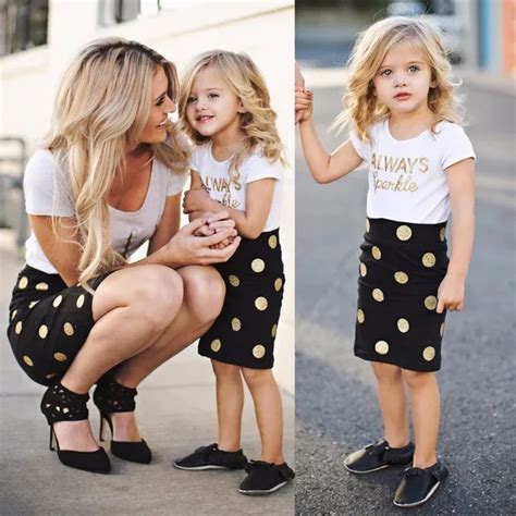 Mom and Baby Clothing Sets Mother Daughter Dresses Family Matching Clothes Baby Girls and Mommy ...