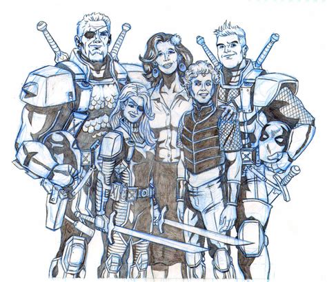 Slade Wilson Family Portrait darkened pencils by Needham-Comics on ...