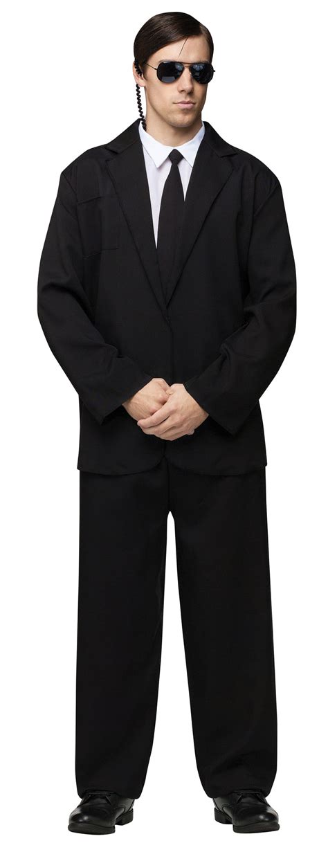 Adult Black Suit Secret Service Gangster Spy Halloween Costume | eBay