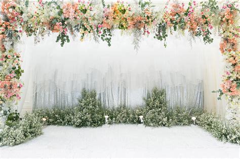 Floral Wedding Stage Backdrop Ceremony Decoration M6-28 – Dbackdrop