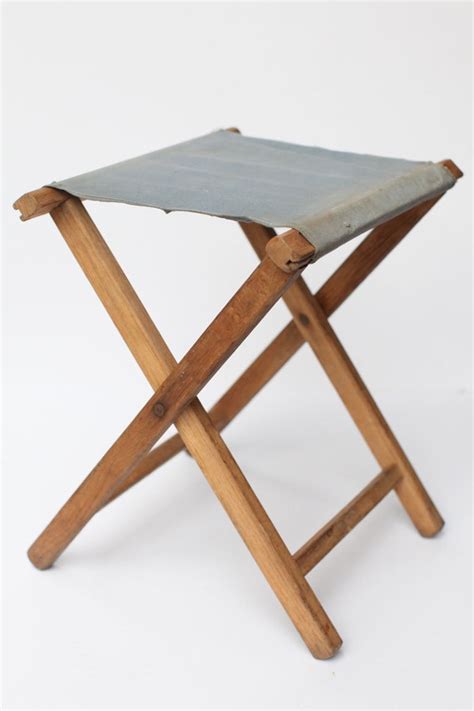 Wooden folding camp stool