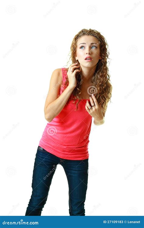 Young Woman Scared Stock Photos - Image: 27109183