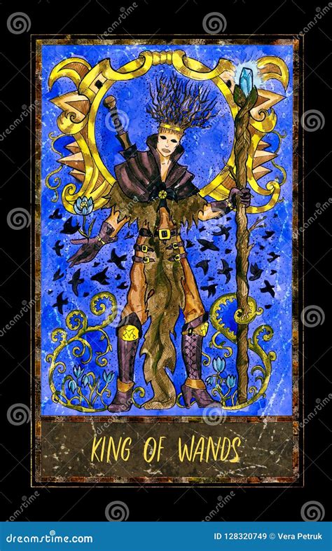 King of Wands. Minor Arcana Tarot Card Stock Illustration - Illustration of card, fortuneteller ...