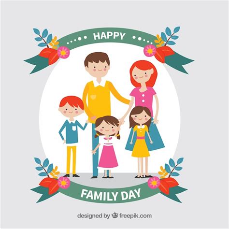 Free Vector | Hand-drawn happy family day background