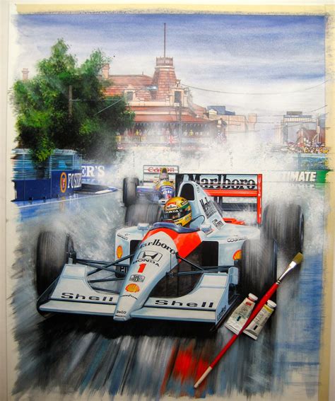 Greg McNeill Art: Original Painting - Ayrton Senna 1991 Australian ...