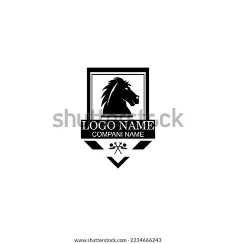 Horse Logo Image Black White Background Stock Vector (Royalty Free) 2234666243 | Shutterstock