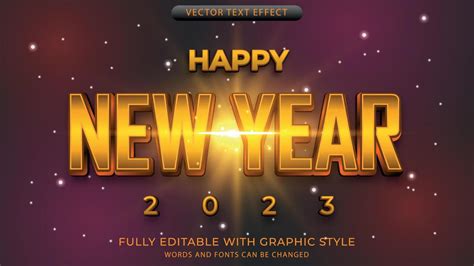 new year text effect editable with graphic style 12681598 Vector Art at Vecteezy