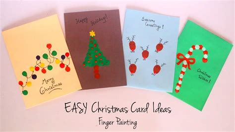 DIY Christmas Card Ideas EASY | Finger Painting | Handmade Greeting ...