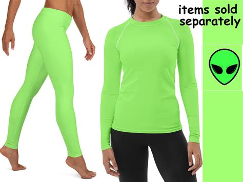 Green Alien Costume Activewear Women Halloween Cosplay Athletic Rash ...