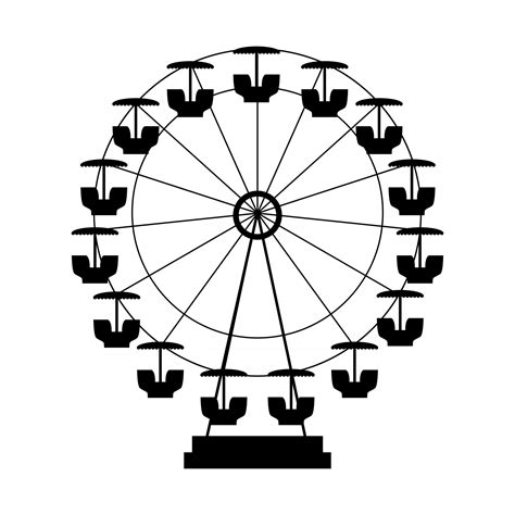 Ferris Wheel Icon Silhouette. Entertainment Round Attraction. Vector ...