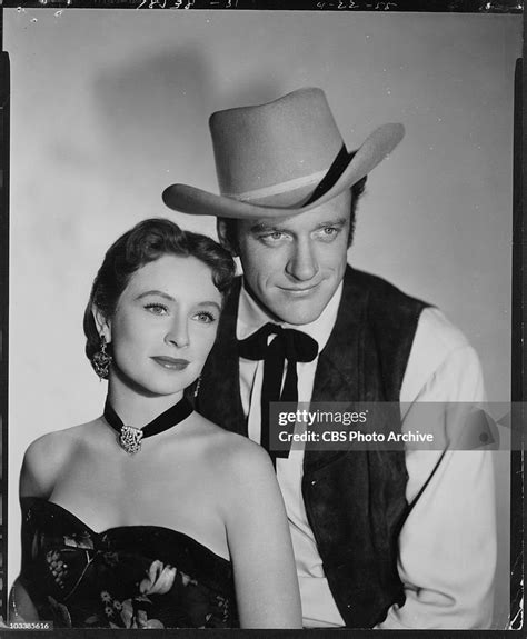 GUNSMOKE cast members Amanda Blake and James Arness . April 22, 1955. News Photo - Getty Images