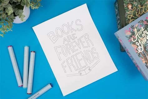 "Books Are Friends" Coloring Page Free Printable - Tried & True Creative