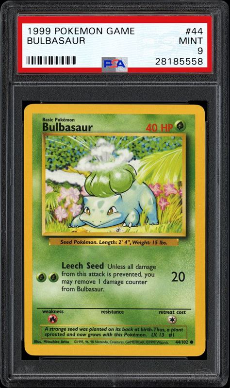 Auction Prices Realized Tcg Cards 1999 Pokemon Game Bulbasaur