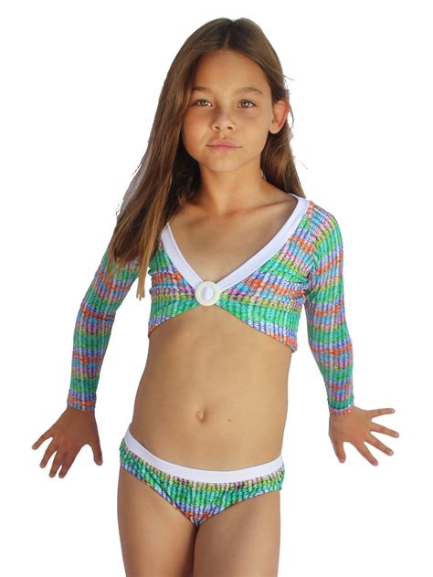 Azul Swimwear - Azul Girls Multi Color Ripple Effect Rash UV Protective ...