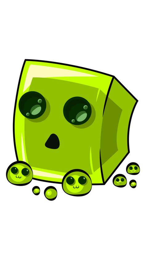 Minecraft Cute Slime Sticker. Look at this slime, how can it be called a hostile mob?. Minecraft ...