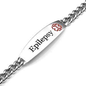 Epilepsy Curb Link Stainless Steel Medical ID Bracelet with 2 Inch ...