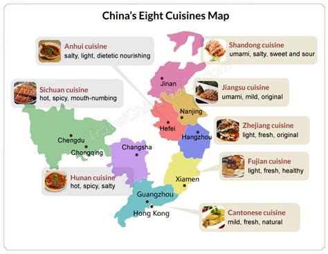 8 Chinese Cuisines: Sichuan, Shandong, Canton, Jiangsu, Zhejiang...