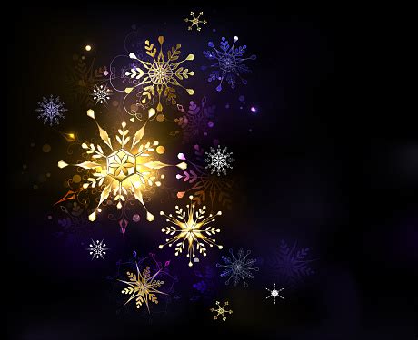 Glittering Snowflakes Stock Illustration - Download Image Now ...