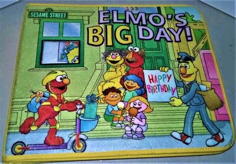 Free: 2005 Sesame Street ELMO'S BID DAY fabric-covered book with 26 fabric cut-outs - Children's ...