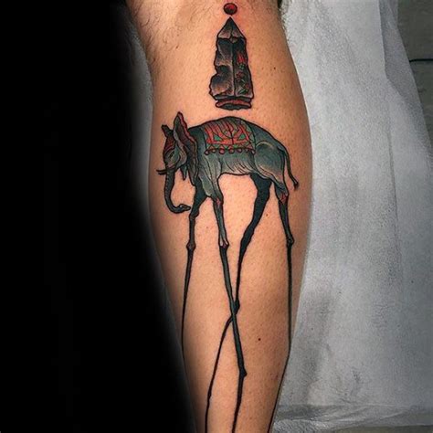 50 Salvador Dali Elephant Tattoo Designs For Men - Painting Ink Ideas