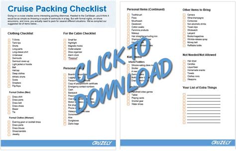 THE Cruise Packing Checklist: 85 Items To Bring (Printable) | Cruise packing checklist, Packing ...