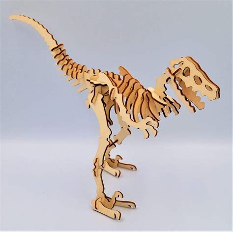 Handmade Wooden Dinosaur Jigsaw Puzzle Velociraptor Eco friendly Wooden Toys Kids Room Decor ...