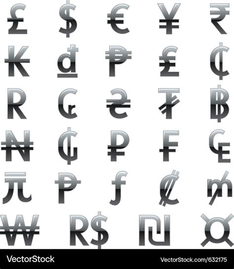 Currency symbols world Royalty Free Vector Image