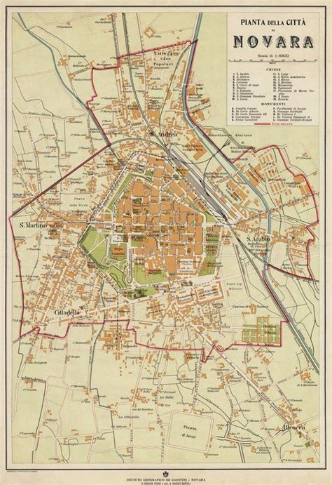 Old map of Novara, Italy - Novara map fine reproduction | Novara, Old ...