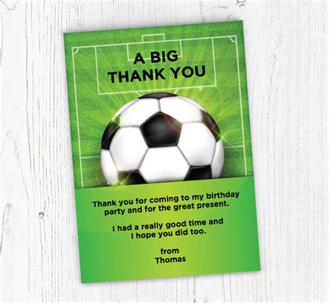 Football Game Thank You Cards | Personalise Online Plus Free Envelopes | Putty Print