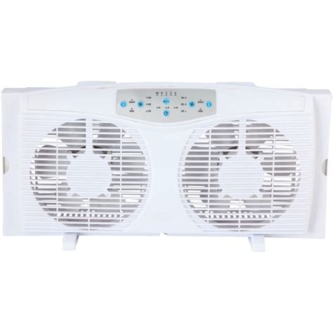 Optimus F-5286 8" Reversible Twin Window Fan with Thermostat - Walmart ...