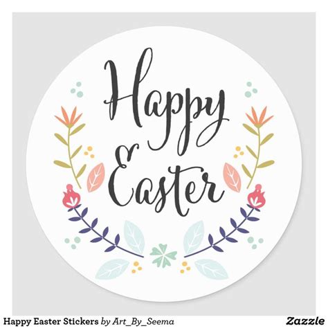 Happy Easter Stickers | Zazzle | Ostern malen, Osterkarten, Ostern deko