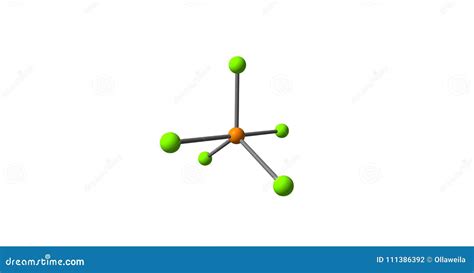 Phosphorus Pentachloride Molecular Structure Isolated on White Background Stock Illustration ...