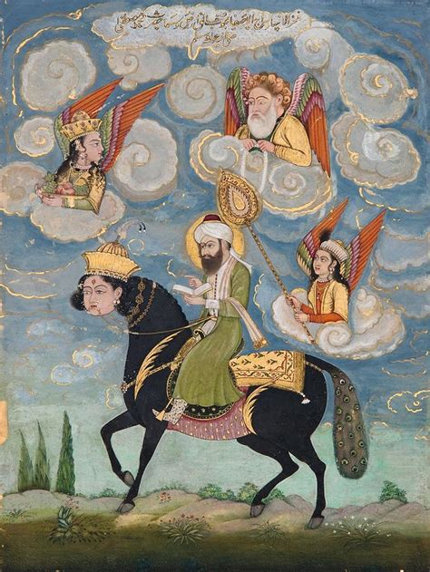 Portrait of the Prophet Muhammad riding the buraq steed Painting by Master Art Collection | Pixels