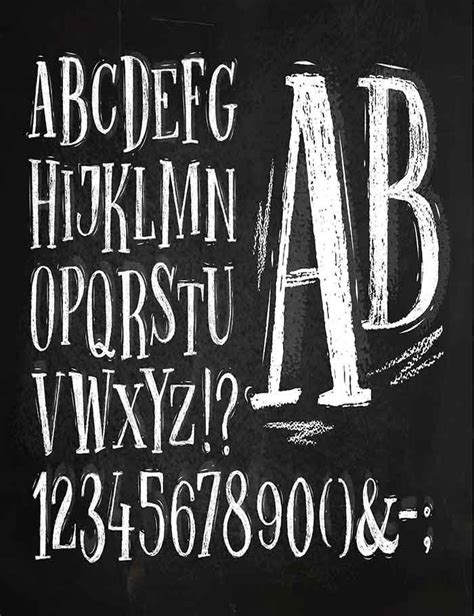 Font Pencil Vintage Alphabet Drawing With Chalk On Chalkboard Photography Backdrop J-0172 ...