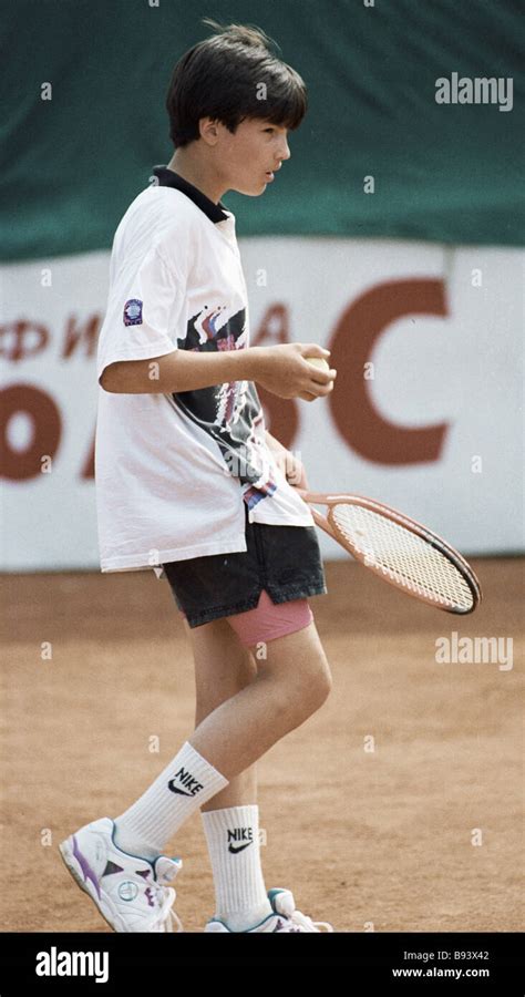 Russian President Boris Yeltsin s grandson Boris Yeltsin playing tennis during the president s ...