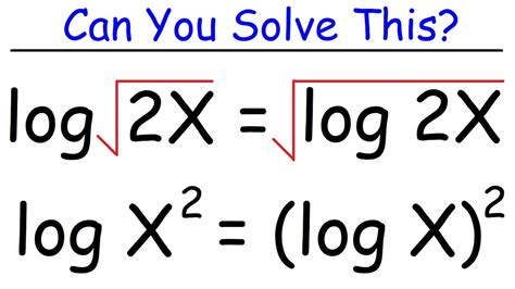 Logarithmic Equations - YouTube