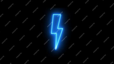 Premium Photo | Blue color neon bolt sign neon lightning bolt glowing ...