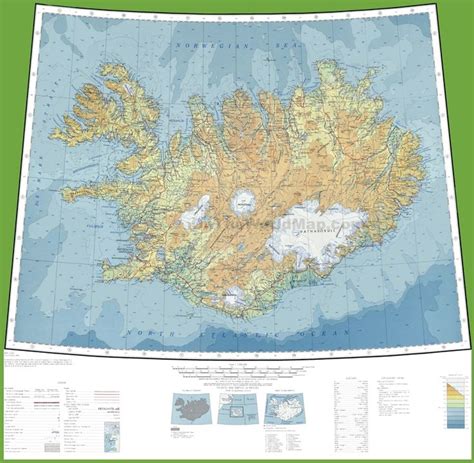 Topographic map of Iceland | Iceland map, Topographic map, Tourist map