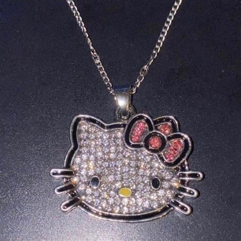 Hello Kitty Necklace 20 Inches heavy Cubic Zirconia... - Depop