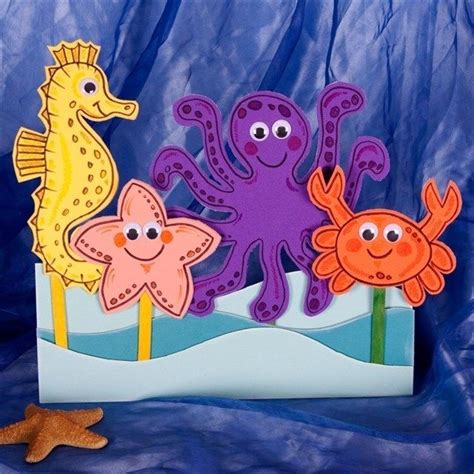 Sea Friend Puppets | Ocean crafts, Sea crafts, Projects for kids
