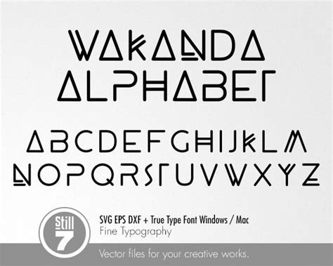 Wakanda Alphabet Black Panther Movie Svg Eps Dxf True - Etsy