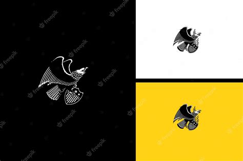 Premium Vector | Flying eagle vector black and white