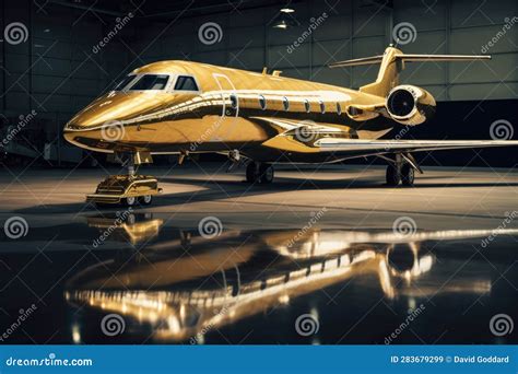 Luxury Gold Private jet stock illustration. Illustration of elegance - 283679299