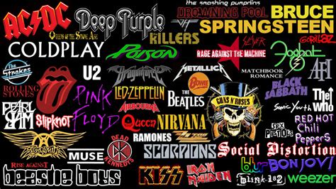 Rock Bands logos collage -NEW- by Superbrogio on DeviantArt