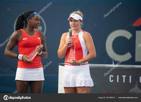 Coco Gauff Usa Caty Mcnally Usa Celebrate Doubles Championship Citi – Stock Editorial Photo ...