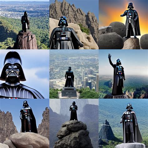 the statue of darth vader stands atop a large rock | Stable Diffusion | OpenArt