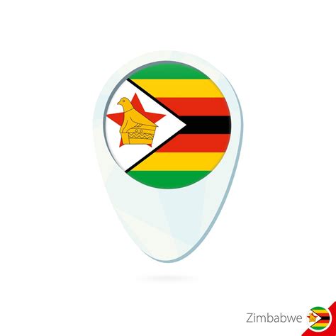 Zimbabwe flag location map pin icon on white background. 8092781 Vector ...