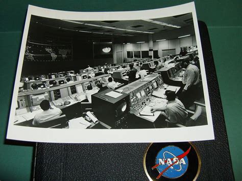 NASA APOLLO CONTROL ROOM 1969 VINTAGE BLACK & WHITE 8"x10" PHOTO ORIGINAL | #1853904275